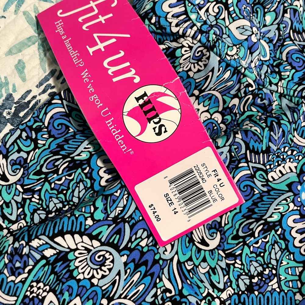 Blue Patterned Swim Top - Picture 6 of 7